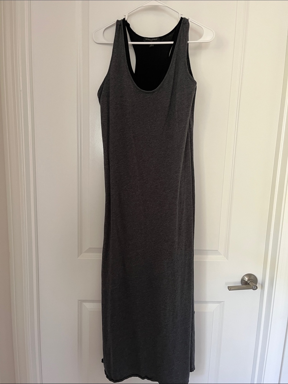 Banana Republic Dark Gray Racerback Maxi Dress